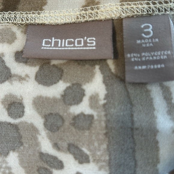 Chicos NWT Zebra Print Brown/White/Tan Long Sleeve Long T-Shirt Size 3 - Picture 5 of 5